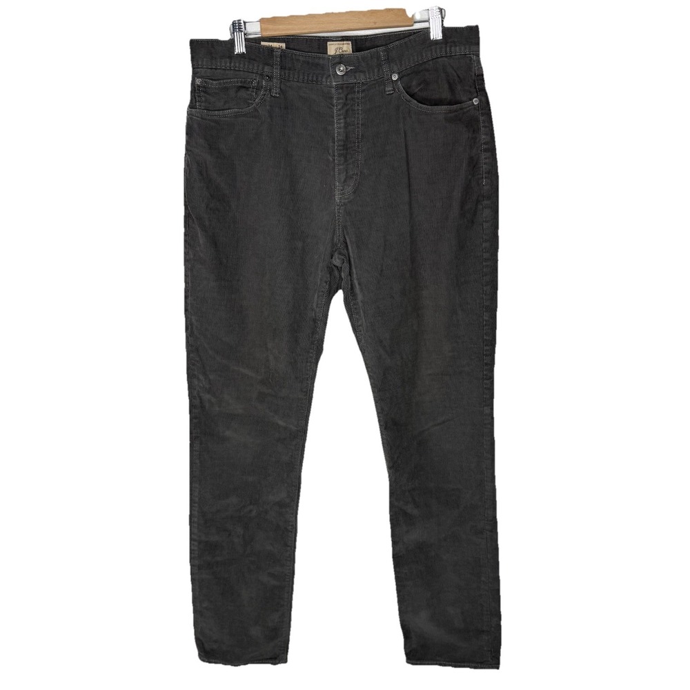 J. Crew Athletic Fit Stretch Corduroy Gray Pants 1040‎ Men's 34 Preppy Retro